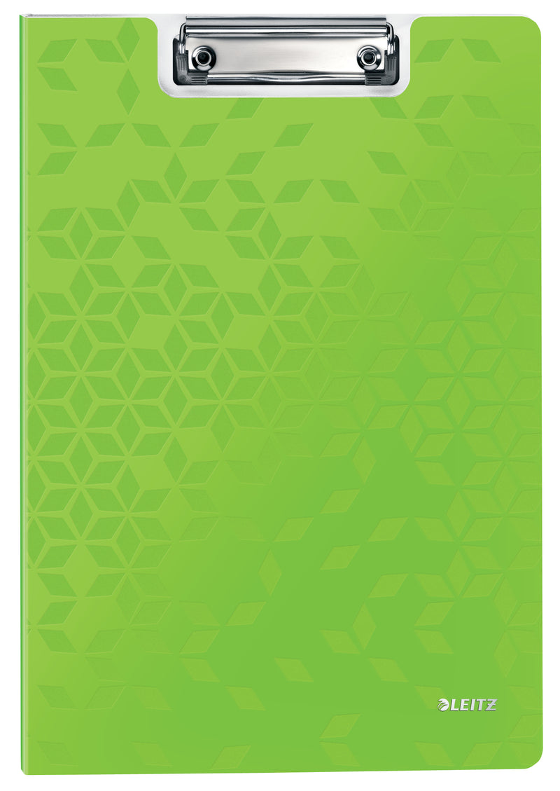 Clipboard Dublu Verde WOW marca Leitz cu copertă protectoare și clemă metalică