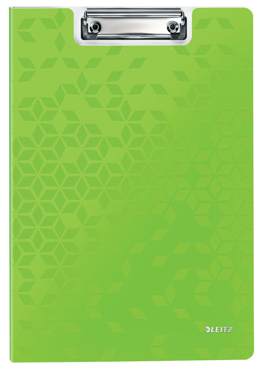 Clipboard Dublu Verde WOW marca Leitz cu copertă protectoare și clemă metalică