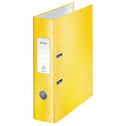 Biblioraft Plastifiat 8 cm 180° Galben WOW marca Leitz pentru organizarea și arhivarea documentelor