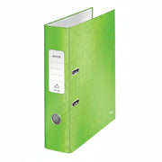 Biblioraft Plastifiat 8 cm 180° Verde WOW marca Leitz pentru organizarea și arhivarea documentelor