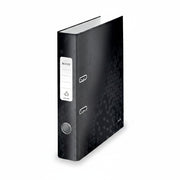 Biblioraft Plastifiat 5.2 cm 180° Negru WOW marca Leitz pentru organizarea și arhivarea documentelor