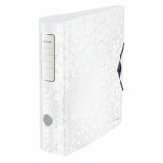 Biblioraft Plastifiat 8.2 cm 180° Alb Active WOW marca Leitz pentru organizarea și arhivarea documentelor