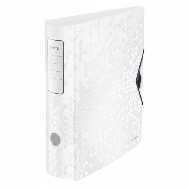 Biblioraft Plastifiat 8.2 cm 180° Alb Active WOW marca Leitz pentru organizarea și arhivarea documentelor