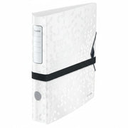 Biblioraft Plastifiat 6.5 cm 180° Alb Active WOW marca Leitz pentru organizarea și arhivarea documentelor