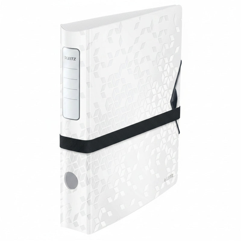 Biblioraft Plastifiat 6.5 cm 180° Alb Active WOW marca Leitz pentru organizarea și arhivarea documentelor