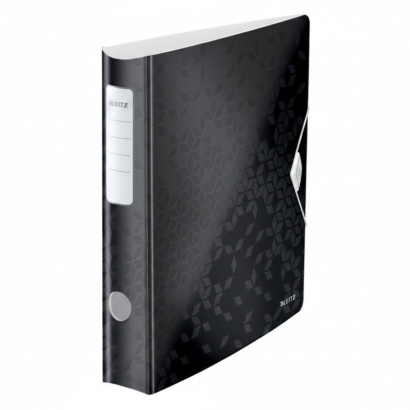 Biblioraft Plastifiat 5 cm 180° Negru Active WOW marca Leitz pentru organizarea și arhivarea documentelor