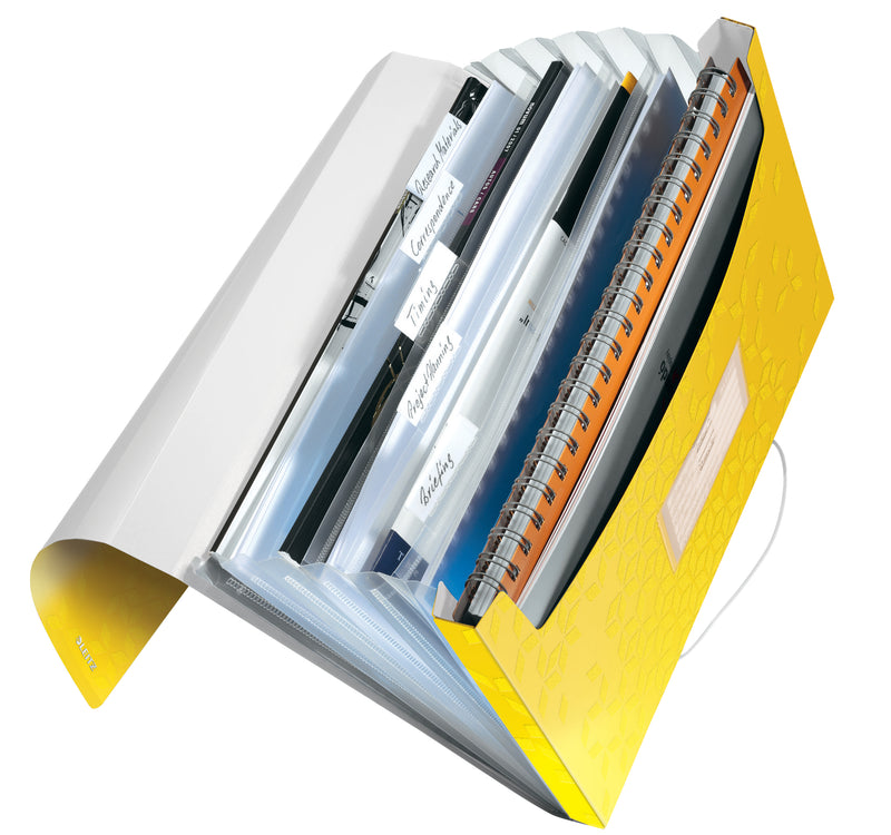 Mapă plastic 6 compartimente galben tip proiect WOW - Leitz