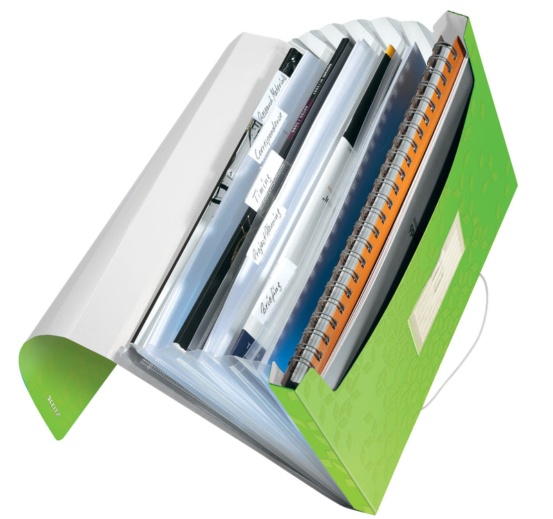 Mapă plastic 6 compartimente verde tip proiect WOW - Leitz