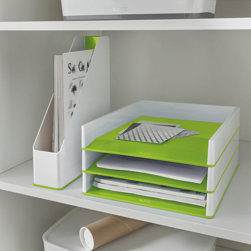 Suport Documente Plastic Verde Metalizat/Alb WOW - LEITZ
