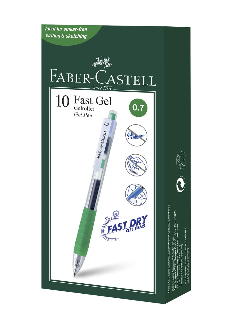 Pix cu Gel Fast Gel 0,7 mm Verde Faber-Castell