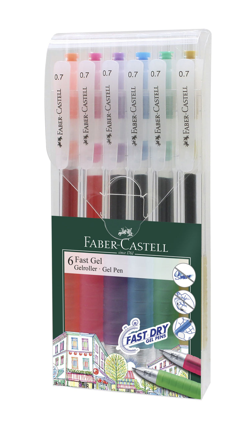 Pix cu Gel Fast Gel 0,7 mm 6 Culori Faber-Castell