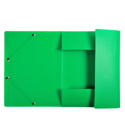 Mapă plastic cu elastic și etichetă cotor A4 verde - Exacompta