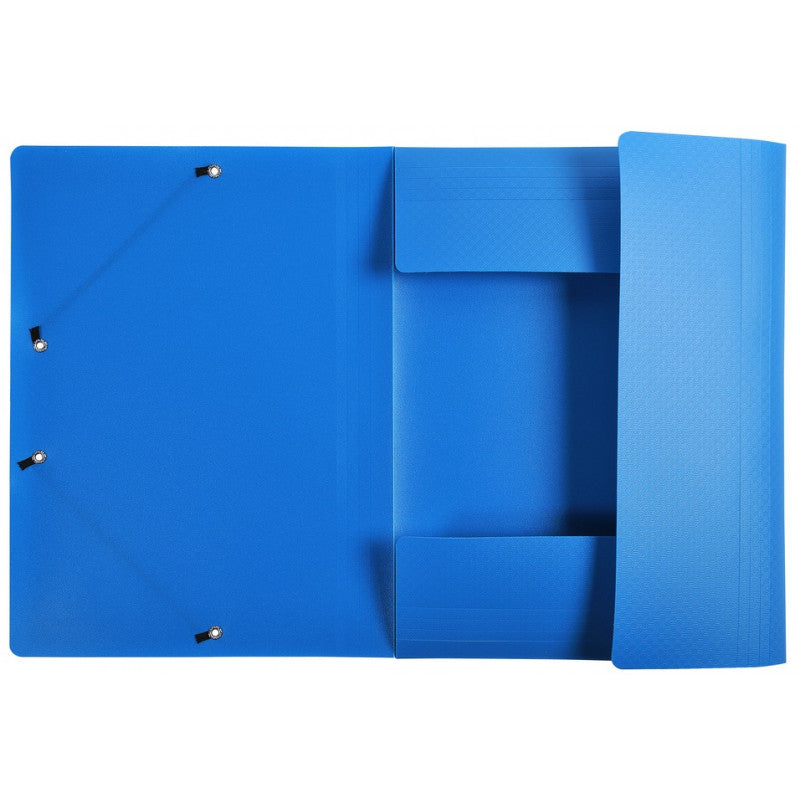 Mapă plastic cu elastic și etichetă cotor A4 bleu - Exacompta