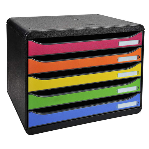 Cabinet 5 Sertare Landscape Negru/Multicolor Exacompta - EXACOMPTA