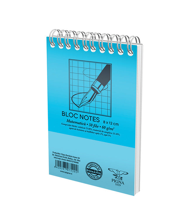 Bloc Notes Spiră Basic A7 Aritmetică 60g 50 File - Pigna