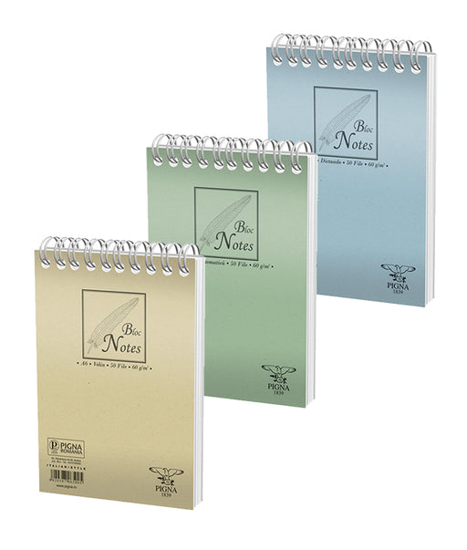 Bloc Notes Spiră Basic A4 Aritmetică 60g 50 File Pigna, copertă din carton monocrom și spiră metalică dublă