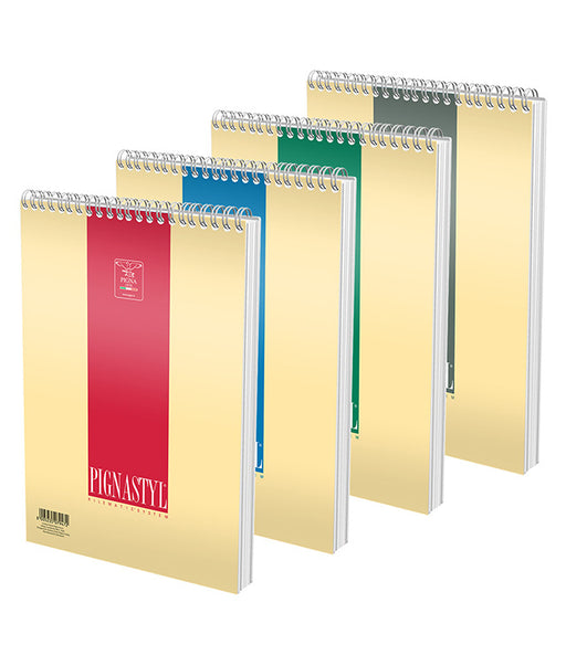 Bloc Notes Spiră Style A4 Dictando 60 File Pigna, copertă gofrată de 200 g/mp și spiră metalică dublă