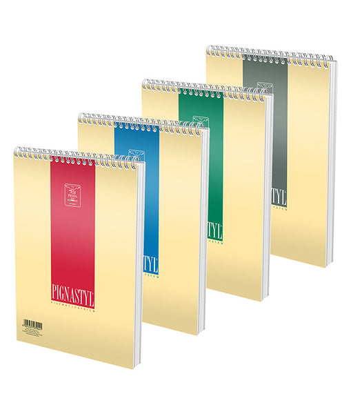 Bloc Notes Spiră Style A5 Dictando 60 File Pigna, copertă gofrată de 200 g/mp și spiră metalică dublă