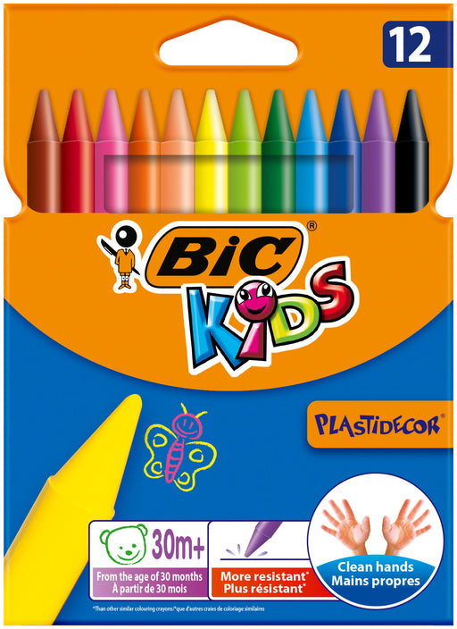 Creioane Cerate Plastidecor 12 Culori BIC