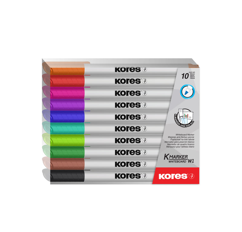 Marker Whiteboard Slim Set 10 Culori Kores