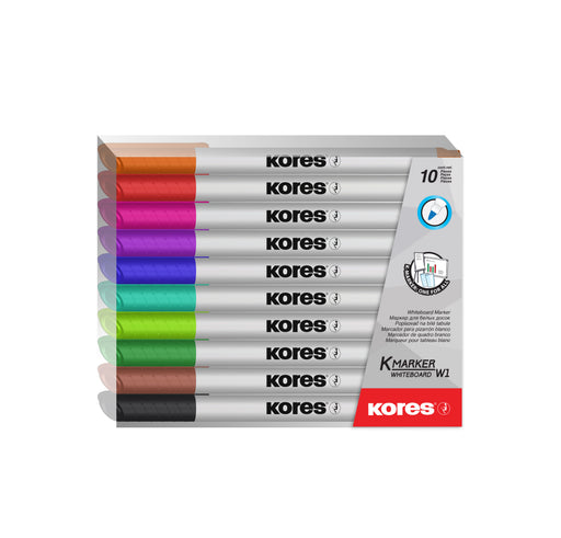 Marker Whiteboard Slim Set 10 Culori Kores