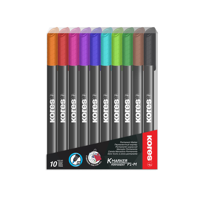 Marker Permanent 1 mm Set 10 Buc Kores