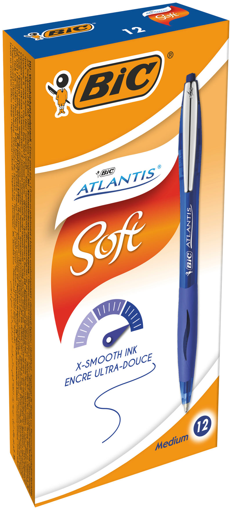 Pix cu Mecanism Atlantis Clic Soft 1,0 mm Albastru BIC