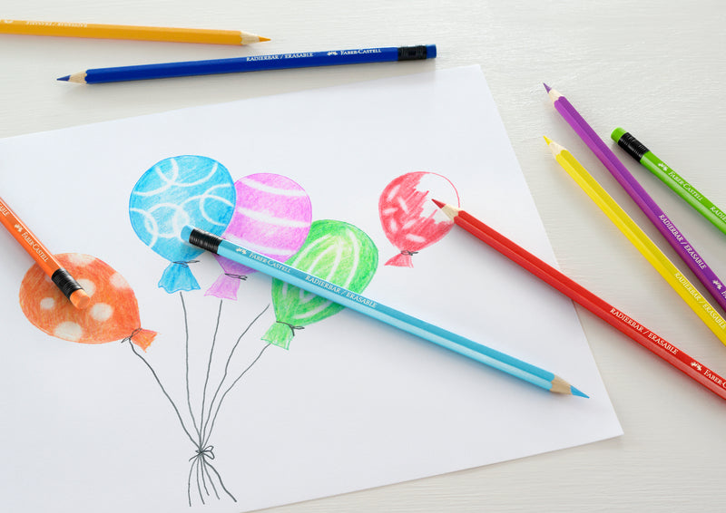 Creioane Colorate Eco cu Gumă 12 Culori Faber-Castell