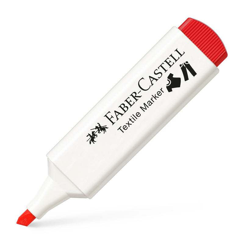 Marker Textil Vârf Teșit 1/2/5 mm Faber-Castell Roșu