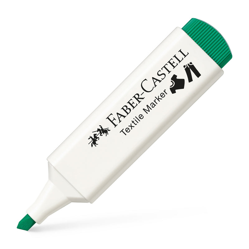 Marker Textil Vârf Teșit 1/2/5 mm Faber-Castell Verde