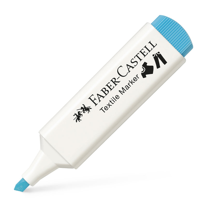 Marker Textil Vârf Teșit 1/2/5 mm Faber-Castell Bleu