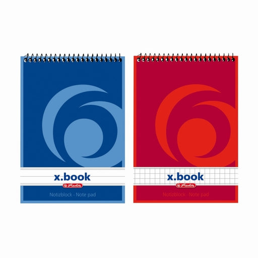 Bloc Notes Spiră X.Book A6 Pătrățele 60g 50 File Herlitz, copertă seria x.book, legare cu spiră și hârtie de 60 g/mp