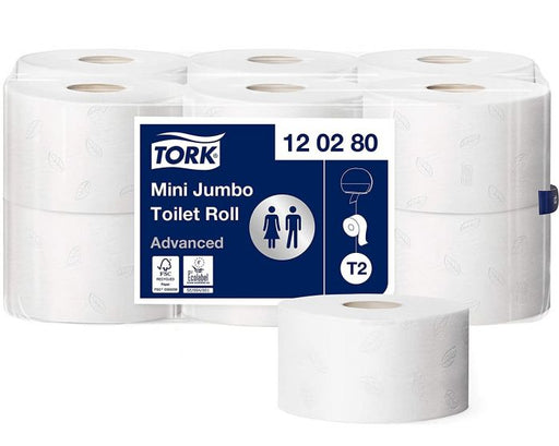 Hartie igienica Tork Mini Jumbo T2 2 straturi 170 m - 12 role