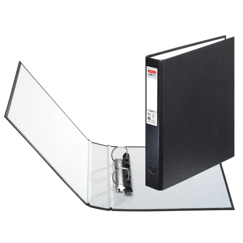 Caiet Mecanic A5 2 Inele Negru Herlitz