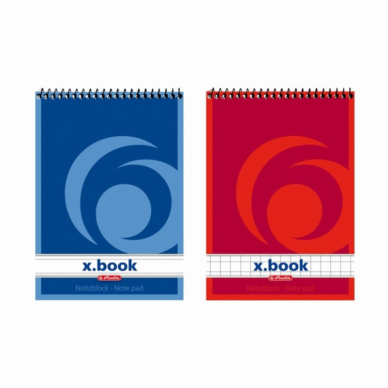 Bloc Notes Spiră X.Book A7 Pătrățele 60g 50 File Herlitz, copertă seria x.book, legare cu spiră și hârtie de 60 g/mp