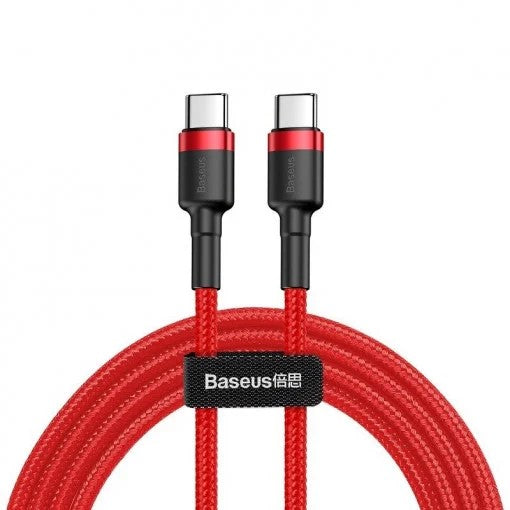Cablu Baseus Cafule USB-C la USB-C 2m 60W Roșu