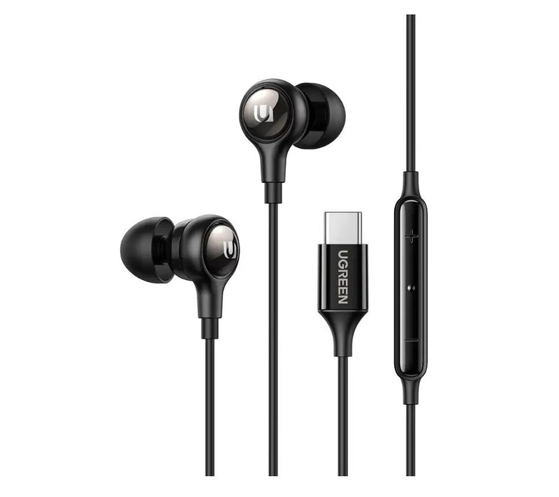 Casti Ugreen EP103 intraauriculare USB-C microfon cablu 1.2m negru