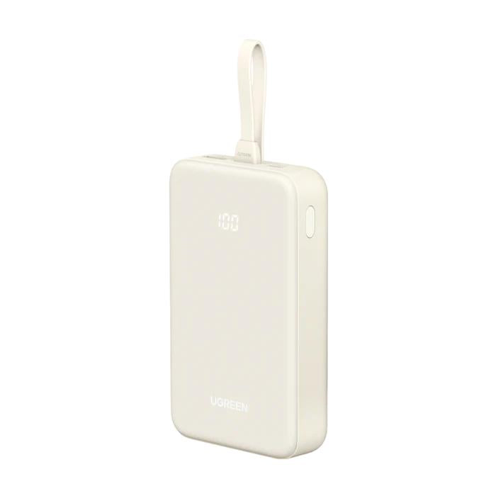 Baterie externa Ugreen PB505 20000mAh 20W USB-C cablu integrat bej