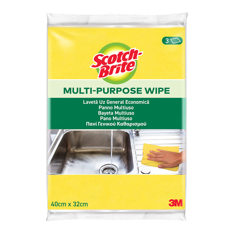 Lavete Scotch-Brite uz general si microfibra Uz general economice, 32 x 38 cm, 3 buc