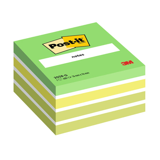 Cub notes adeziv Post-it, Aquarelle verde, 76 x 76 mm, 450 file