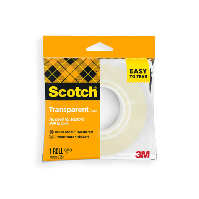 Banda adeziva Scotch transparenta, 19mm x 33m, 3M - imagine produs