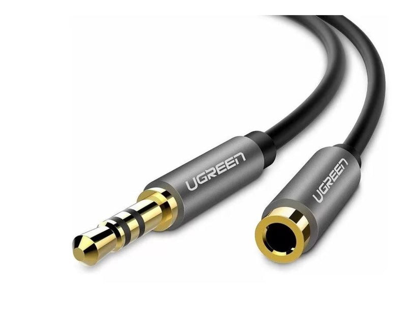 Cablu audio Ugreen AV118 jack 3.5mm tata-mama braided 2m negru