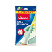 Manusi menaj Vileda Extra Sensation latex cu bumbac M