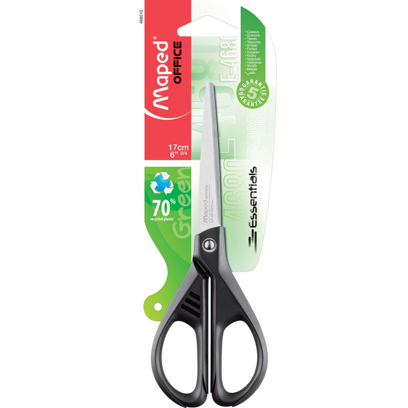 Foarfeca otel cu maner plastic 17cm Maped Essentials Green