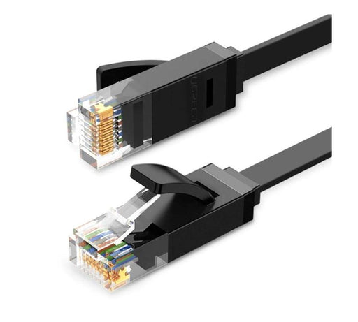 Patch cord UTP Cat6 NW102 fire din cupru flat cable viteza maxima 1 Gbps 3m negru - Ugreen