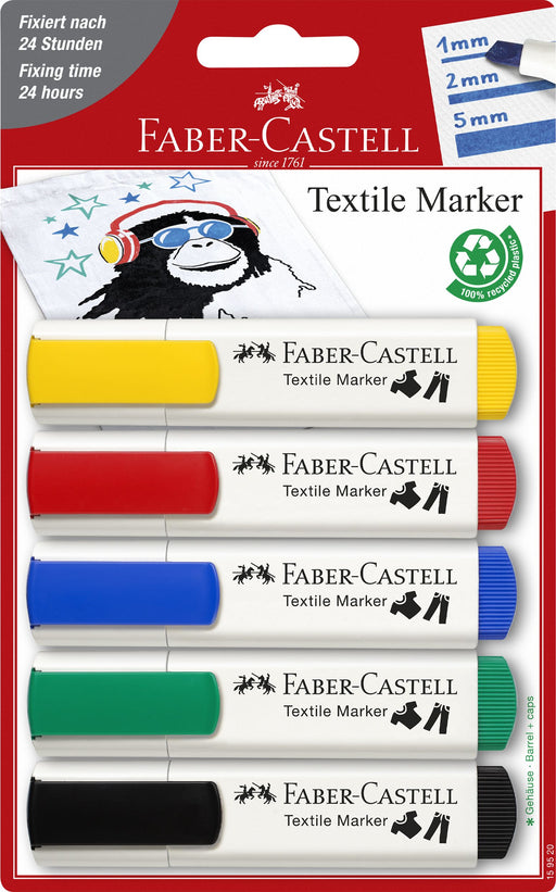 Set Markere Textile Standard 5 buc Faber-Castell