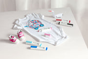 Set Markere Textile Roșu-Albastru 5 buc Faber-Castell