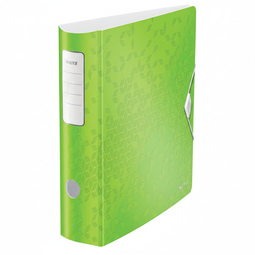 Biblioraft Plastifiat 8.2 cm 180° Verde Active WOW marca Leitz pentru organizarea și arhivarea documentelor