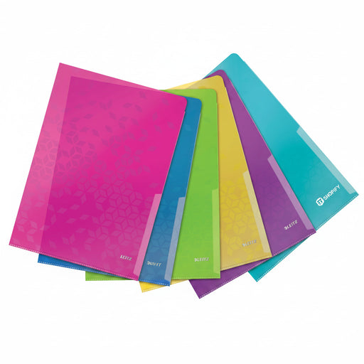 Mapă protecție A4 PP tip L diverse culori WOW marca Leitz, mapă din plastic pentru documente