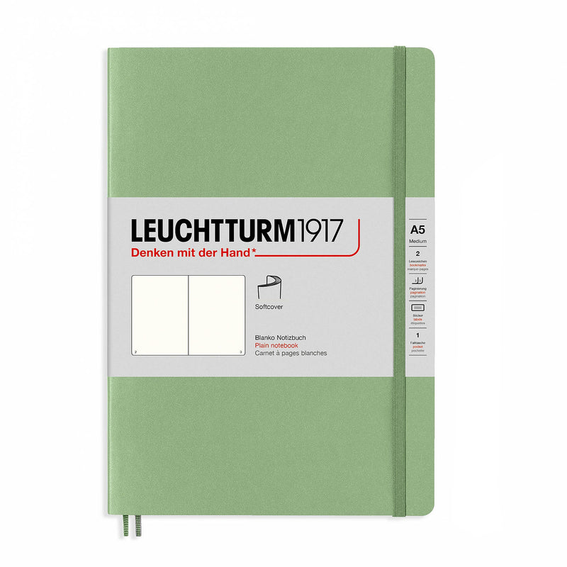 Caiet A5 Velin Copertă Flexibilă 62 File Vernil Pastel Leuchtturm, copertă flexibilă, varianta vernil pastel